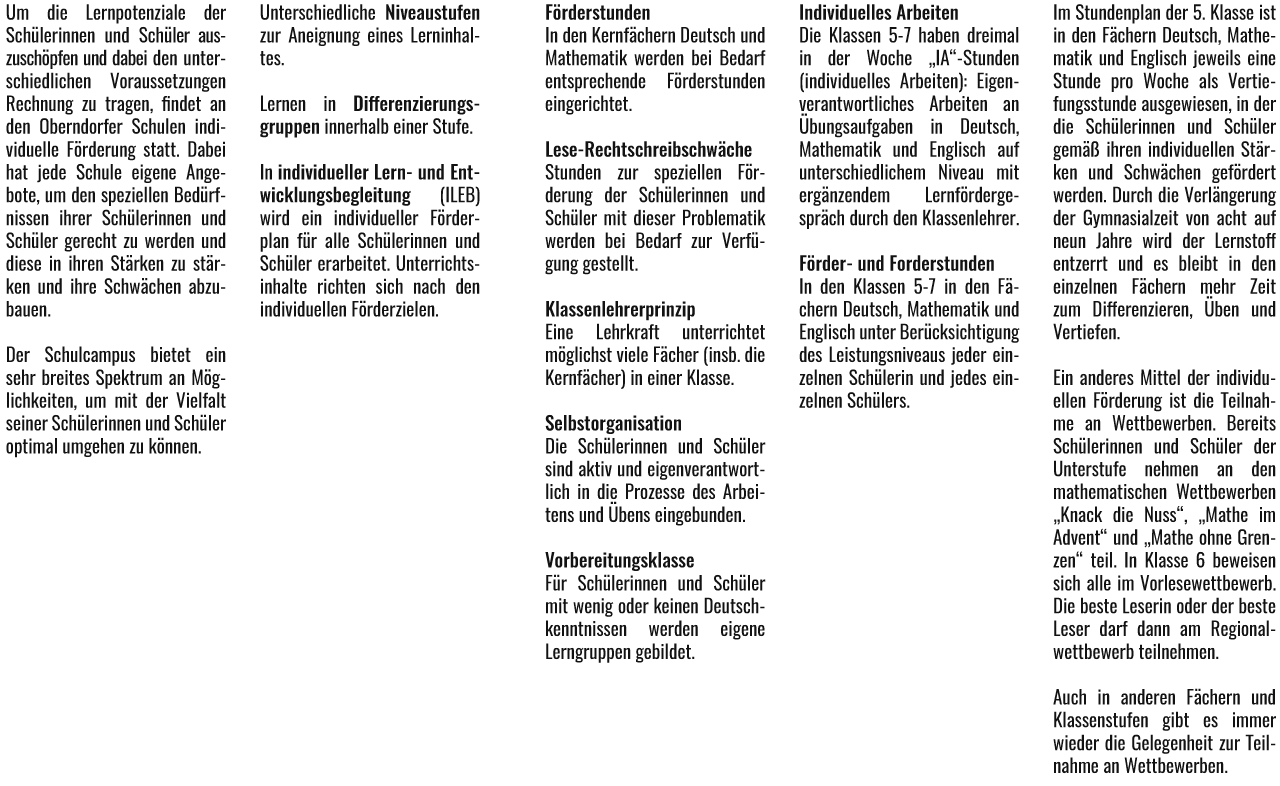 Individuelle Förderung